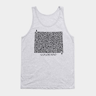 Colorado State Outline Maze & Labyrinth Tank Top